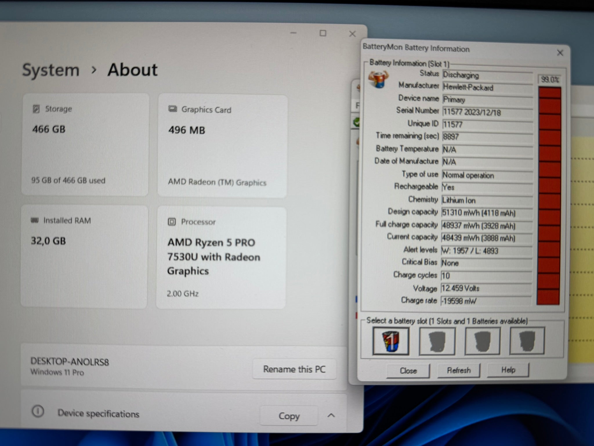 HP Elitebook 645 G10/14.0 IPS/AMD RYZEN 5-7530U/32GB/500GB