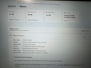 HP Elitebook 840 G9/14.0 IPS/I5-1245U/32GB DDR5/SSD 500GB