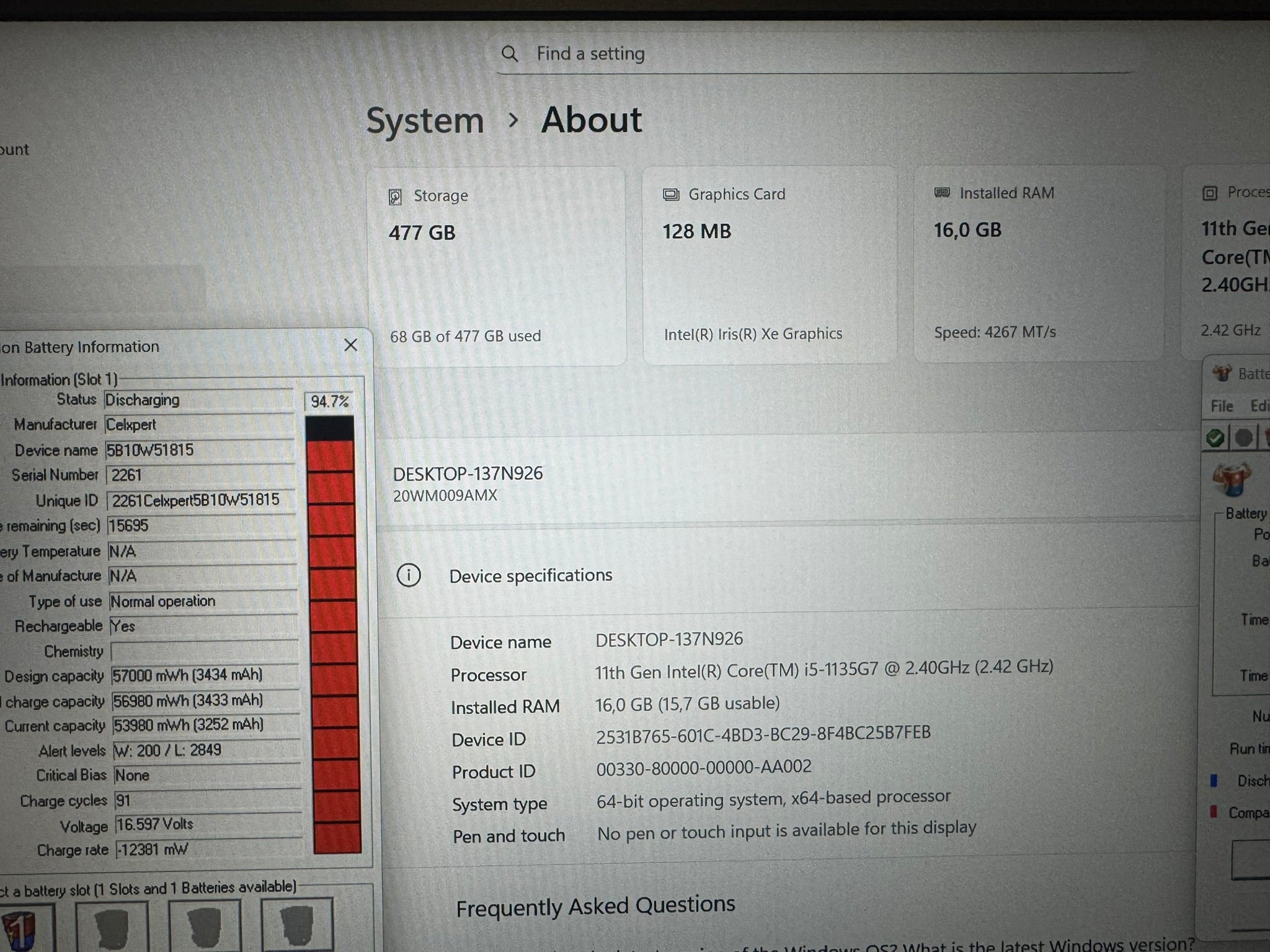 Lenovo THINKPAD T14S/INTEL I5-1135G7/16GB DDR4/Nvm 512GB NOV