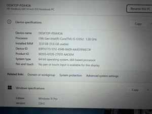 HP Elitebook 640 G10/14.0 IPS/INTEL I5-1335U/32GB/SSD 512GB