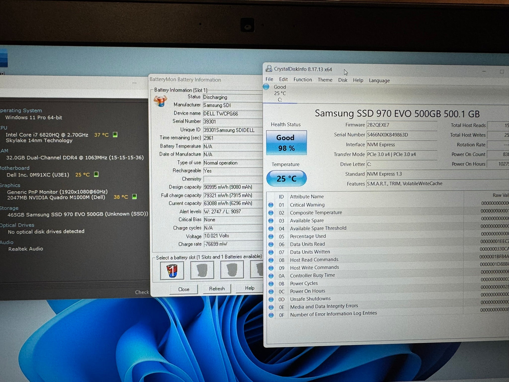 DELL Precision/15.6 IPS/I7-6820HQ/32GB/SSD 500GB/QUADRO