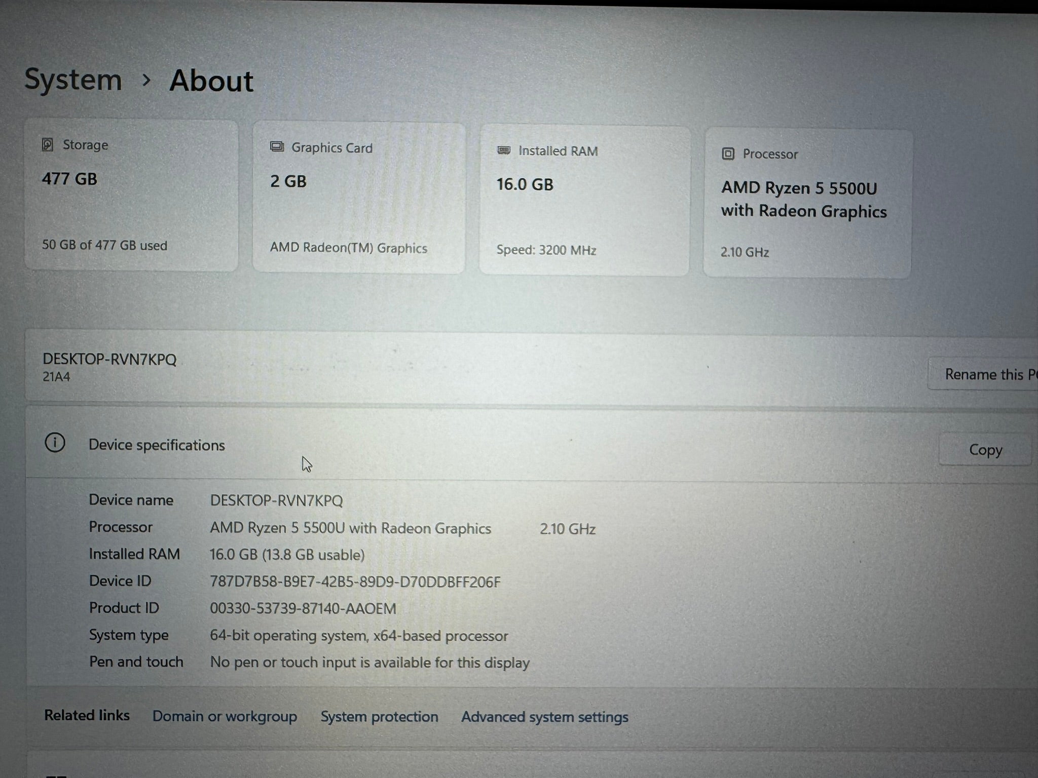 LENOVO THINKBOOK 15 G3/15.6 IPS/RYZEN 5-5500/16GB/SSD 512GB