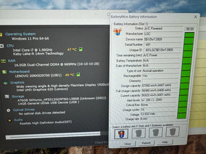 Lenovo thinkpad T490S/14 IPS Touch/i7-8665U/16GB/512GB Nvme