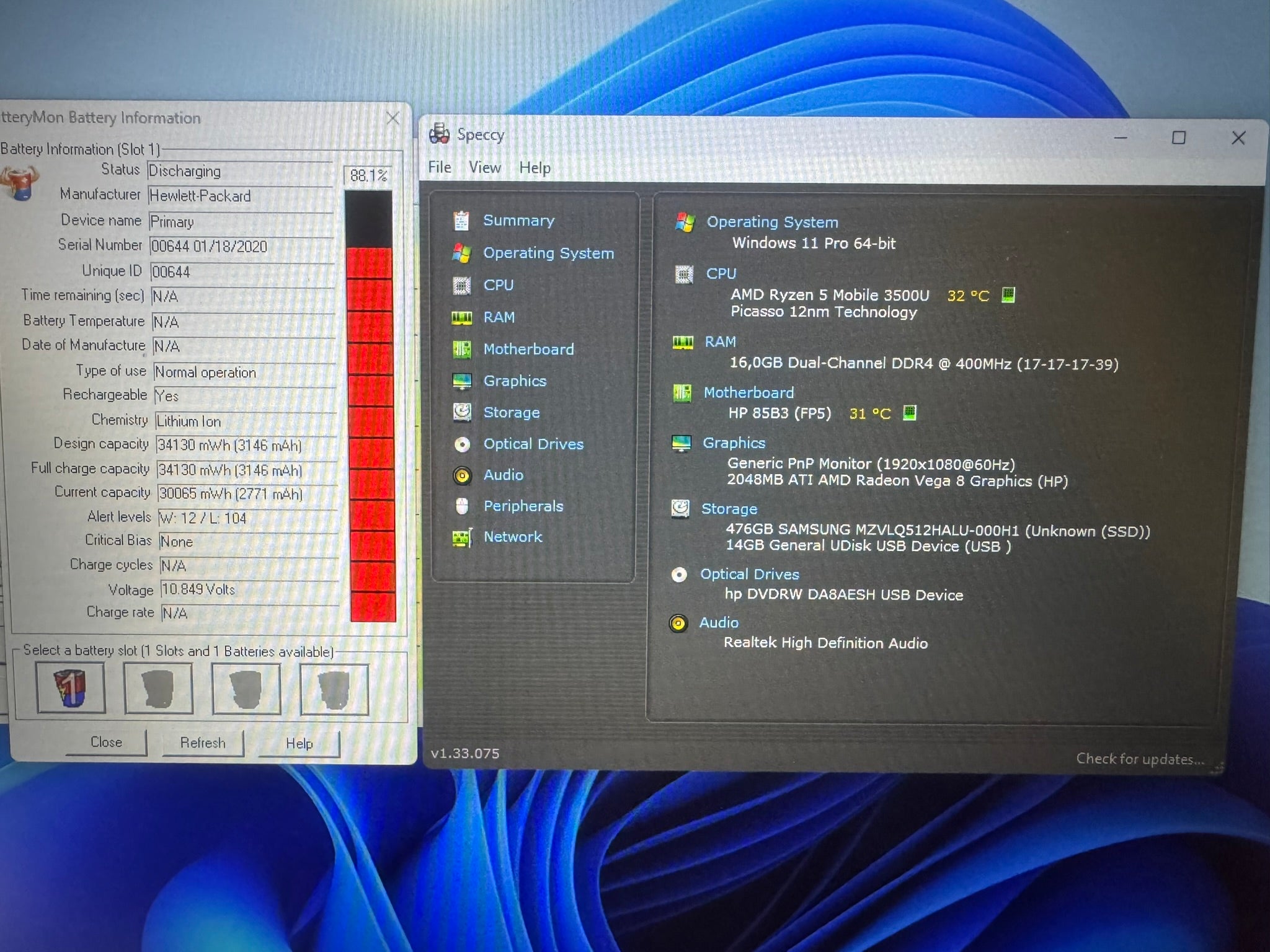 HP/17.3 FHD/AMD Ryzen 5-3500U/16GB DDR4/512GB/Radeon VEGA 8