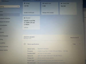 HP PROBOOK/15.6 FHD/I7-7500U/16GB/SSD 256GB+1TB/MX 930 2GB